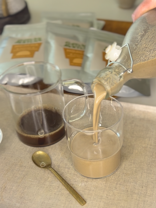 Hojicha Hemp Seed and Date Milk Latte